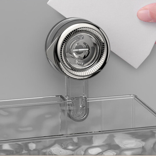 Glacier Pattern Suction Shelf – Gray, Fan Style, No-Drill 1