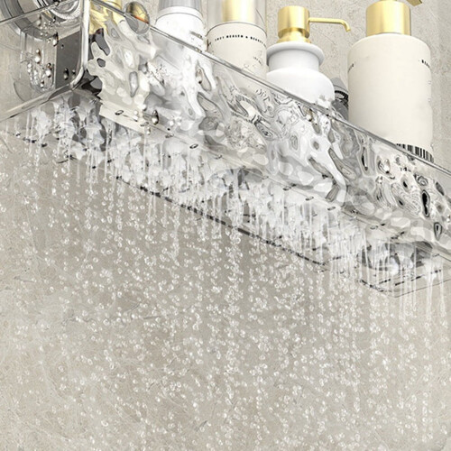 Glacier Pattern Suction Shelf – Gray, Fan Style, No-Drill 2
