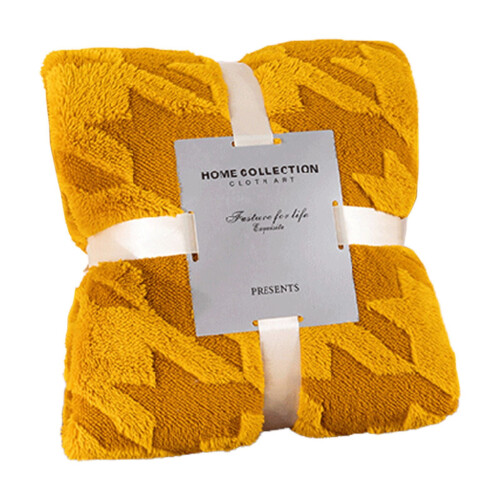 Soft Polyester Throw Blanket 100x150cm Yellow 1