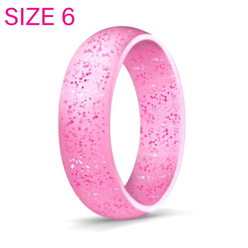 Ensemble de 2 bagues de couple en silicone rose – Largeur 5,7 mm, Taille 6 1