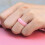 Ensemble de 2 bagues de couple en silicone rose – Largeur 5,7 mm, Taille 6 4