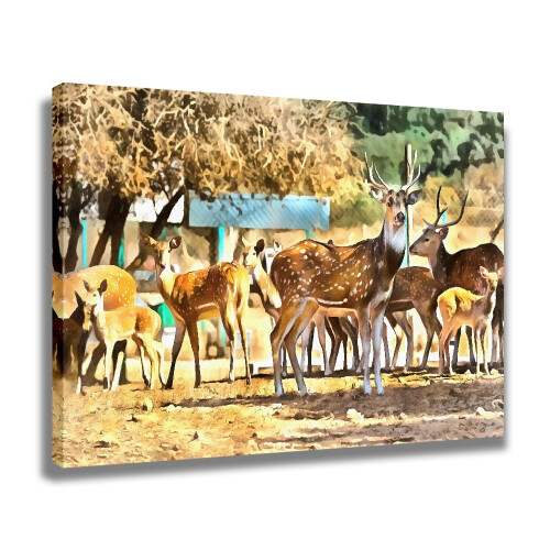 Foltos szarvas vászon falikép 30x45 cm 1