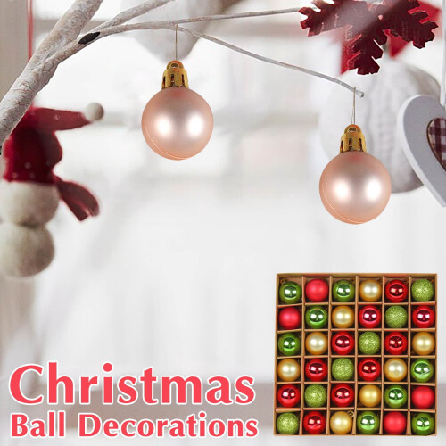 Christmas Tree Ornament Ball Set Red Green Gold 1