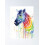 Regenbogen-Zebra-Aquarell-Tierkunstdruck, 1 Stück 2