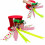 Christmas tree topper red top hat with peppermint bows 4