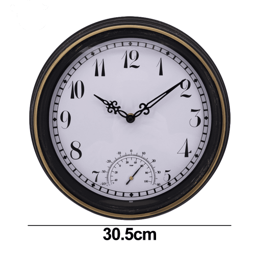 Outdoor garden thermometer wall clock waterproof plastic 1