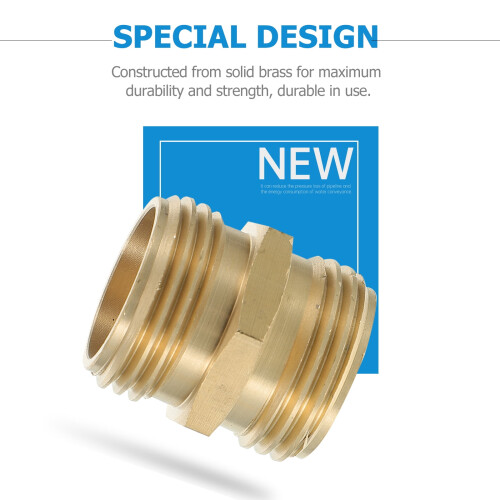 Conector de manguera macho a macho de latón de 3/4" (2 unidades) 2