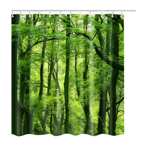 Blåt sommerfuglebadeforhæng i polyester 165x180 cm 1