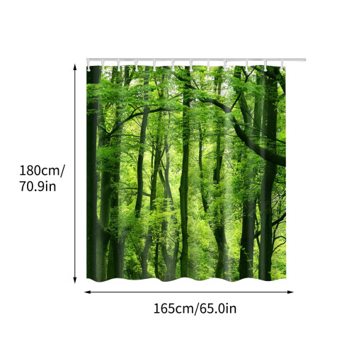Blåt sommerfuglebadeforhæng i polyester 165x180 cm 2