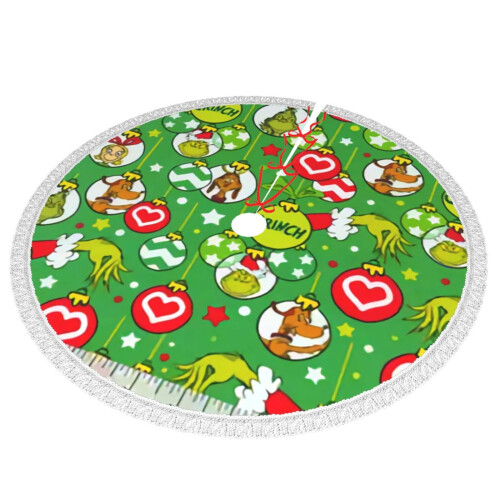 Saia para árvore de Natal de 122 cm (48 polegadas) em poliéster para decoração natalina. 1