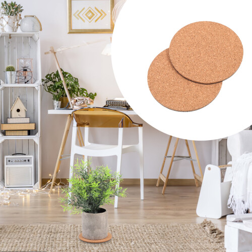 Guangmc cork coasters round 4 inches 2 pcs 2