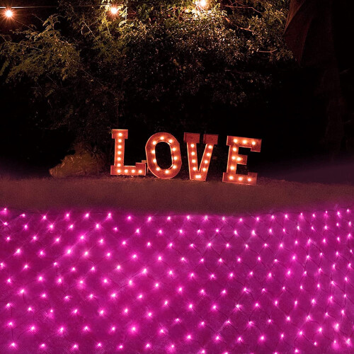 200 LED Ροζ Εξωτερικά Φωτιστικά Δικτύου 8 Λειτουργίες 3x2 μ. 2
