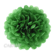 Paper Pompoms for Wedding Decor Dark Green 4 inch