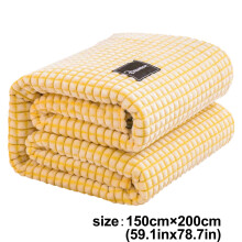 JeashCHAT flannel fleece throw blanket 59x78.75 in yellow