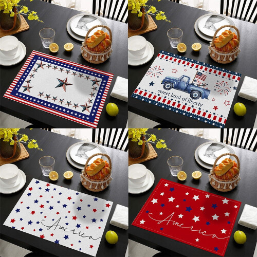 Ensemble de 6 sets de table patriotiques – 30 x 45 cm 2