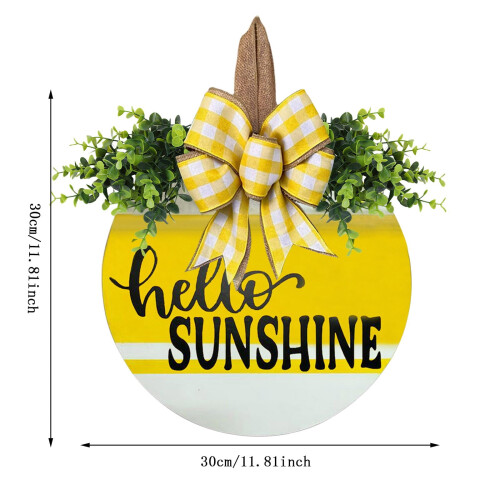 Ξύλινη πινακίδα καλωσορίσματος Hello Sunshine30x30εκ. 2