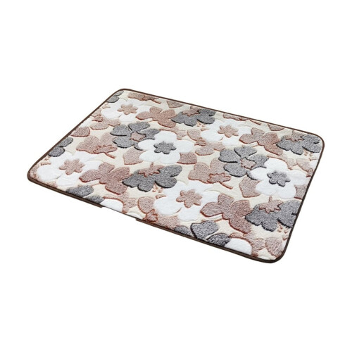 Tapis de bain antidérapant en velours corail et polyester (1 pièce) 1