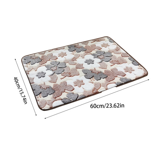 Tapis de bain antidérapant en velours corail et polyester (1 pièce) 2