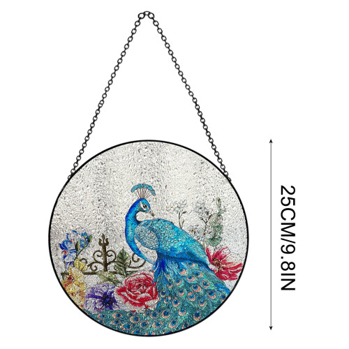 Peacock Colored Glass Pendant Home Decoration 2