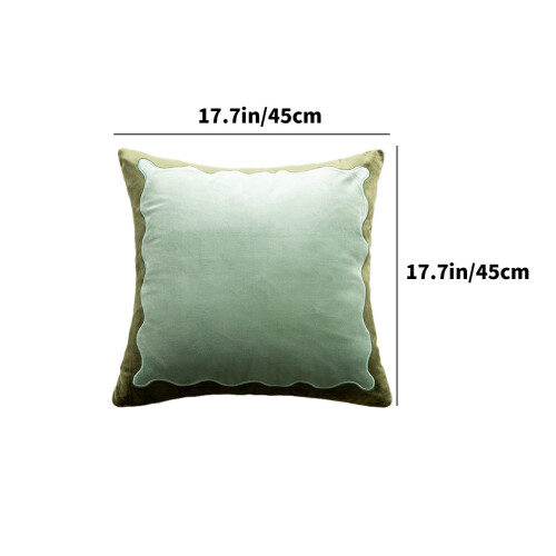 Green Chenille Sofa Pillow 45x45x10cm Decorative Cushion (1 2