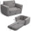 Canapé-lit Sherpa pour tout-petits, gris, 2 en 1 3