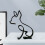 Hunde skrivebordsornament minimalistisk metalskulptur 2