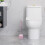 Ensemble brosse de toilette compacte rose 3,9 x 14,1 pouces 6