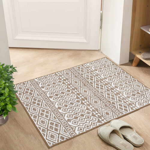 Boho Moroccan rug washable non-slip soft abstract carpet 2' 1