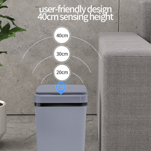 Small Slim Trash Can with Lid – Plastic Waste Bin for 1