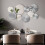 Mirror Wall Decor Set Silver Metal Round Plates 9 pcs 2