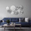 Mirror Wall Decor Set Silver Metal Round Plates 9 pcs 5