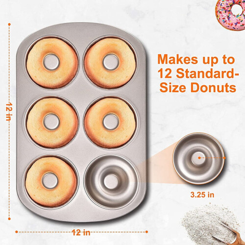 6-Cavity Mini Donut Pan Non-Stick Carbon Steel 2