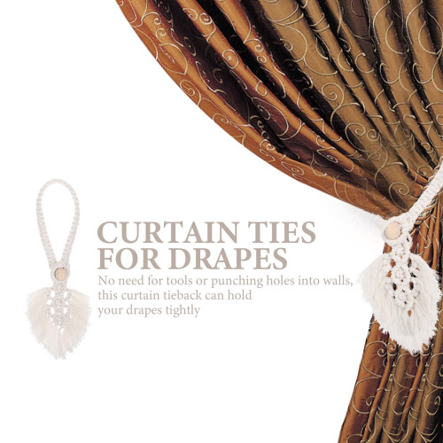 Cotton Rope Curtain Tiebacks – Farmhouse Style, 4Pack 1