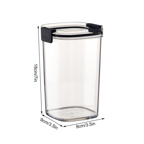 Transparante graanbewaarpot met dubbele afsluiting, 1,3 liter 2