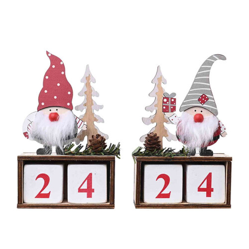 2 décorations de calendrier de l'Avent en bois 1
