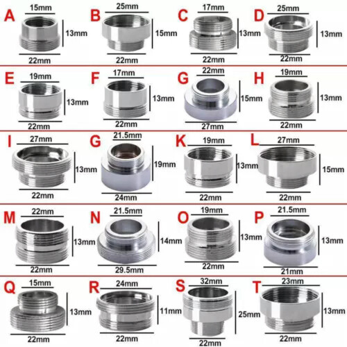 Faucet Adapter Kit Brass Male/Female M27 to M22 2