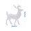 Mini deer figurines white plastic 4 pcs 14 cm 2