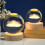 Lampada notturna Galaxy Crystal con base in legno 2