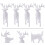 Mini deer figurines white plastic 4 pcs 14 cm 5