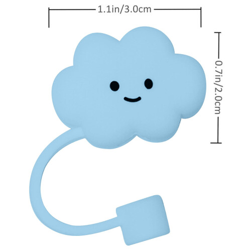 Couvercle de paille en silicone en forme de nuage, 1 pièce 2