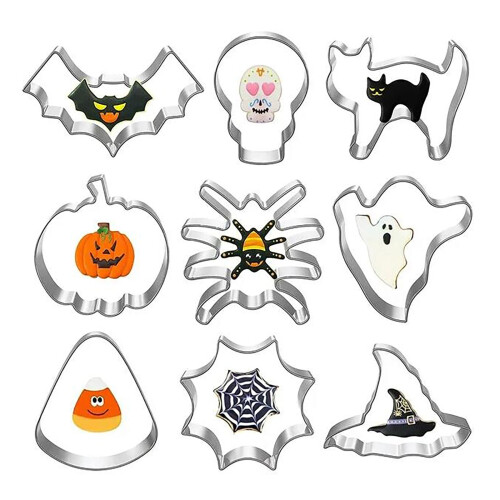 Halloween Cookie Cutters Set – Stainless Steel, 9-Piece 1