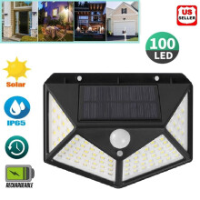 Solar-Wandleuchte mit PIR-Sensor, 100 LEDs, 1000 lm