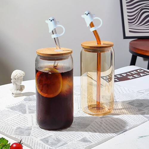 Koformet silikone sugerørslåg til glas og flasker 2
