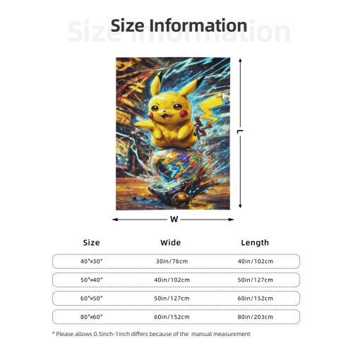 Koc polarowy Pikachu 50x40 cali 2