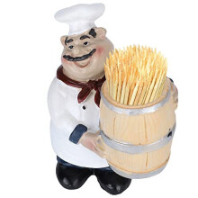 Italian Chef Figurine Toothpick Holder Resin 1pc