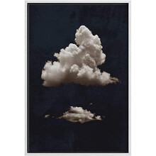 Tableau sur toile : Nuages d'orage blancs sur ciel sombre