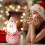 Pink Christmas Figurine Bag with Sequined Hat 3