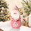Pink Christmas Figurine Bag with Sequined Hat 5