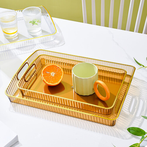 Serving Tray with Handles Transparent 12x8 inch 2