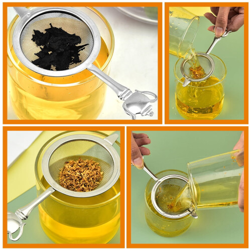 Stainless Steel Tea Colander with Handle Fine Mesh 2